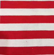 REGATA MALHA LISTRADA VERMELHO COM BRANCO GOLA CANOA