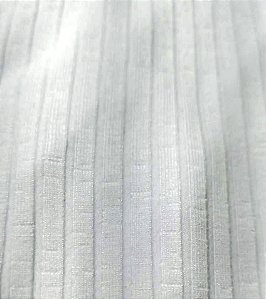 REGATA MALHA CANELADO BRANCO DECOTE U