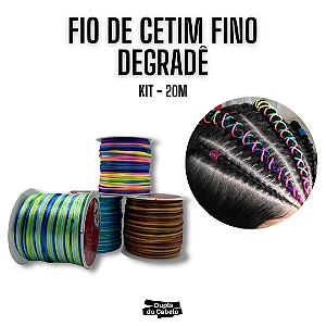 Fio de Cetim Fino Degradê 20m - Kit