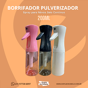 Borrifador Pulverizador Frasco Spray para Névoa Jato Continuo 200ml