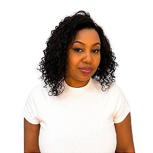 Lace Wig Humana Makalya / Cabelo Cacheado Curto / Peruca Feminina com Repartição Livre / Alta Densidade Efeito Natural