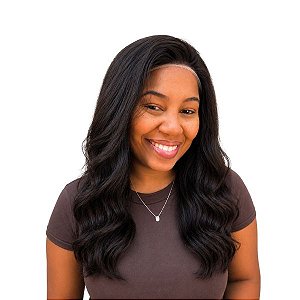 Lace Lily Humana / Cabelo Médio Liso Ondulado / Peruca Feminina com Repartição Livre / Alta Densidade Efeito Natural