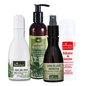 Kit Skincare Vegano Rejuvenescedor 100% Natural Livealoe