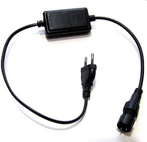 PLUG CONECTOR PRETO PARA MANGUEIRA LED REDONDA