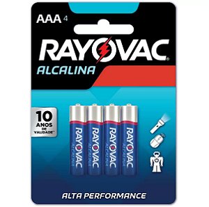 PILHA RAYOVAC ALCALINA AAA COM 4