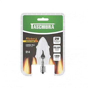 LÂMPADA VELA CHAMINHA 2W 127V TASCHIBRA
