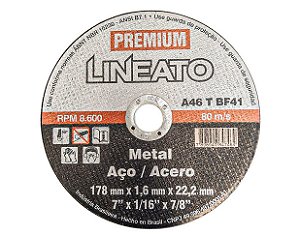 DISCO CORTE INOX 7" X1,6X7/8 LINEATO