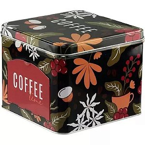 LATA PORTA CÁPSULAS METAL COFFE FLOWERS