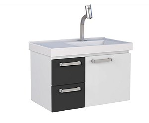 TOUCADOR COZIMAX AÇO ROMA PRETO (NÃO ACOMPANHA TORNEIRA)