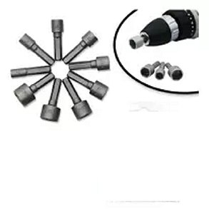 JOGO PONTAS (BITS) METAL PARA  PARAFUSADEIRA COM 9 PEÇAS