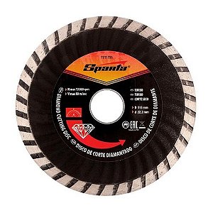 DISCO DIAMANTADO TURBO 115MM SPARTA PRETO