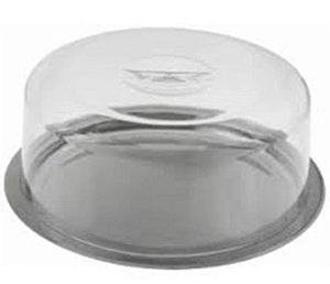 PORTA BOLO INOX REDONDO 27,5CM COM TAMPA POP