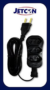 EXTENSÃO TRIPLA JETCON PP 05MT PRETA