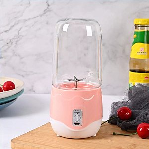 MINI LIQUIDIFICADOR PORTÁTIL COM COPO ROSA