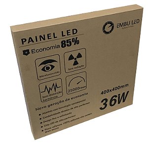 PAINEL LED SOB QUADRADO 36W 40X40CM EMBULED