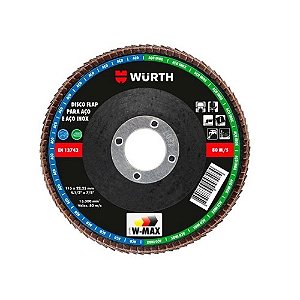 DISCO FLAP AÇO & AÇO INOX W-MAX 4.1/2 GR120 WÜRTH