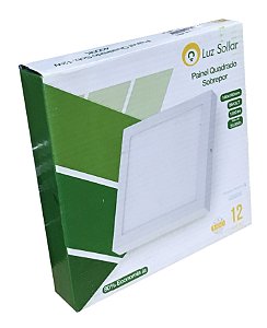 PAINEL LED SOB QUADRADO BM 4000K 12W LUZ SOL