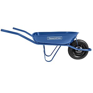 CARRINHO DE PEDREIRO COM CAÇAMBA RASA TRAMONTINA AZUL