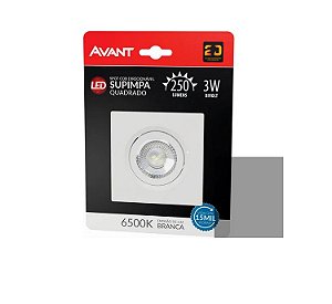 SPOT LED EMBUTIR QUADRADO 3W BRANCO FRIO AVANT