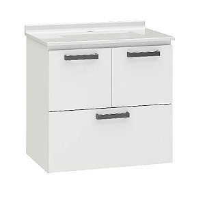 TOUCADOR COZIMAX AÇO ISIS 60CM BRANCO COM LAVATÓRIO