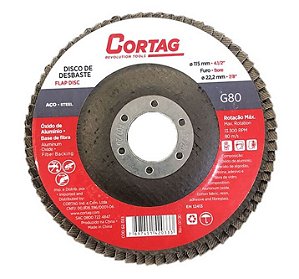 DISCO DE DESBASTE FLAP 4.1/2 G80 CORTAG
