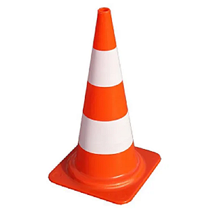 CONE PARA SINALIZAÇÃO LARANJA E BRANCO 50CM
