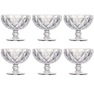 CONJUNTO 6 TACAS SOBREMESA DIAMOND TRANSP320ML
