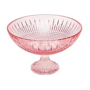 CENTRO DE MESA COM PÉ QUEEN ROSA 30X19CM