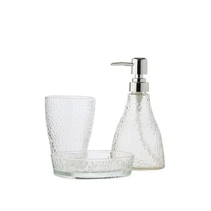 CONJUNTO COM 3 PEÇAS PARA BANHEIRO ELEGANT PRATEADO 4407