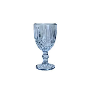 CONJUNTO 6 TAÇAS VIDRO PARA AGUA GREEK AZUL ESCURO