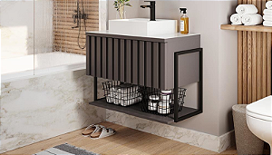 GABINETE MGM FRISE 80CM METALON TITANIUM