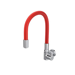 TORNEIRA COZINHA PAREDE HYDRAMOTION  CROMADO COM VERMELHO