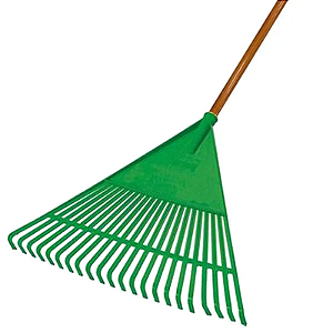 VASSOURA JARDIM 20 DENTES VERDE COM CABO