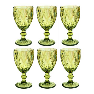 CONJUNTO 6 TAÇAS AGUA DIAMANTE VERDE 1531 CLASS