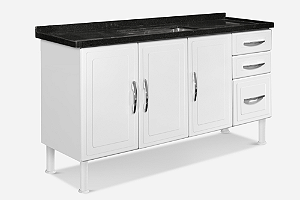 GABINETE IDEAL 1.60 3 GAVETA MON IP BRANCO