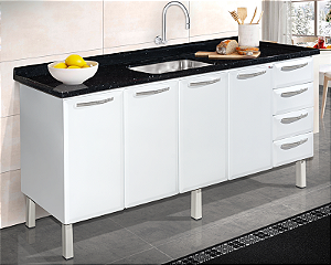 GABINETE ROMERO SUPREMA 4 GAVETA 1,80M BRANCO