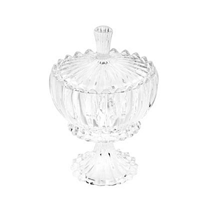 BOMBONIERE CRISTAL COM TAMPA GENEVA 16,5X25CM