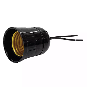 PORTA LÂMPADA COM RABICHO PRETO E27 16103 ILUMI