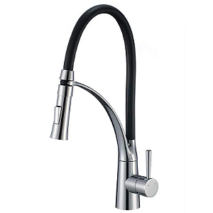TORNEIRA PRATIC GOURMET LUXO PRETO E  CROMADO MONOCOMANDO