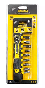 CONJUNTO CHAVE CATRACA COM 19 PEÇAS STARTOOLS