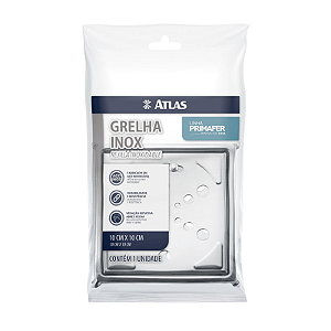 GRELHA QUADRADO INOX COM CAIXA 10CM ATLAS