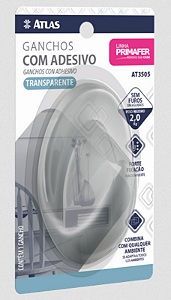 GANCHO ADESIVO 2.0KG OVAL TRANSPARENTE ATLAS