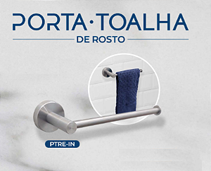 PORTA TOALHA ROSTO RETO INOX FLVX