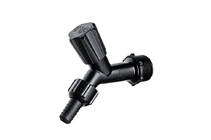 TORNEIRA PLÁSTICO JARDIM COM ADAPTADOR 3/4 PRETO HERC