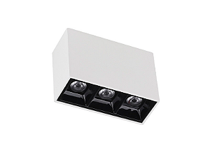 SPOT LED SOBREPOR LUZ PONT 6W 2700K TASCHIBRA  BRANCO\PRETO