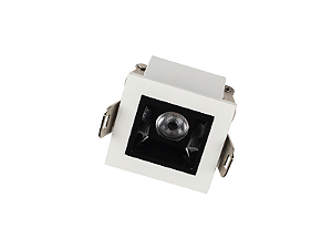 SPOT LED EMBUTIR LUZ PONT 2W 2700K BRANCO/PRETO TASCHIBRA