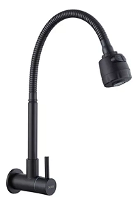 TORNEIRA INOX BLACK GOURMET PAREDE NOX05B