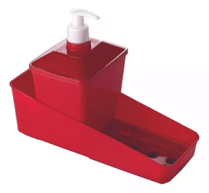 CONJUNTO PORTA DETERGENTE  600 ML VERMELHO PLASUTIL