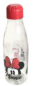 GARRAFA PET PARIS MINNIE 600ML TAMPA VERMELHA
