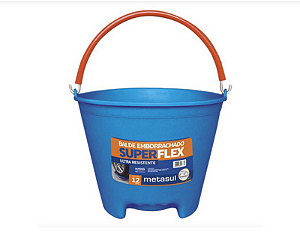 BALDE EMBORRACHADO SUPERFLEX 12L METASUL AZUL